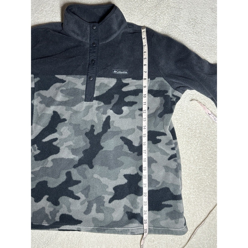 Columbia Benton Springs Snap Fleece Pullover Womens L Grey Black Camo AL2906 - Picture 6 of 9